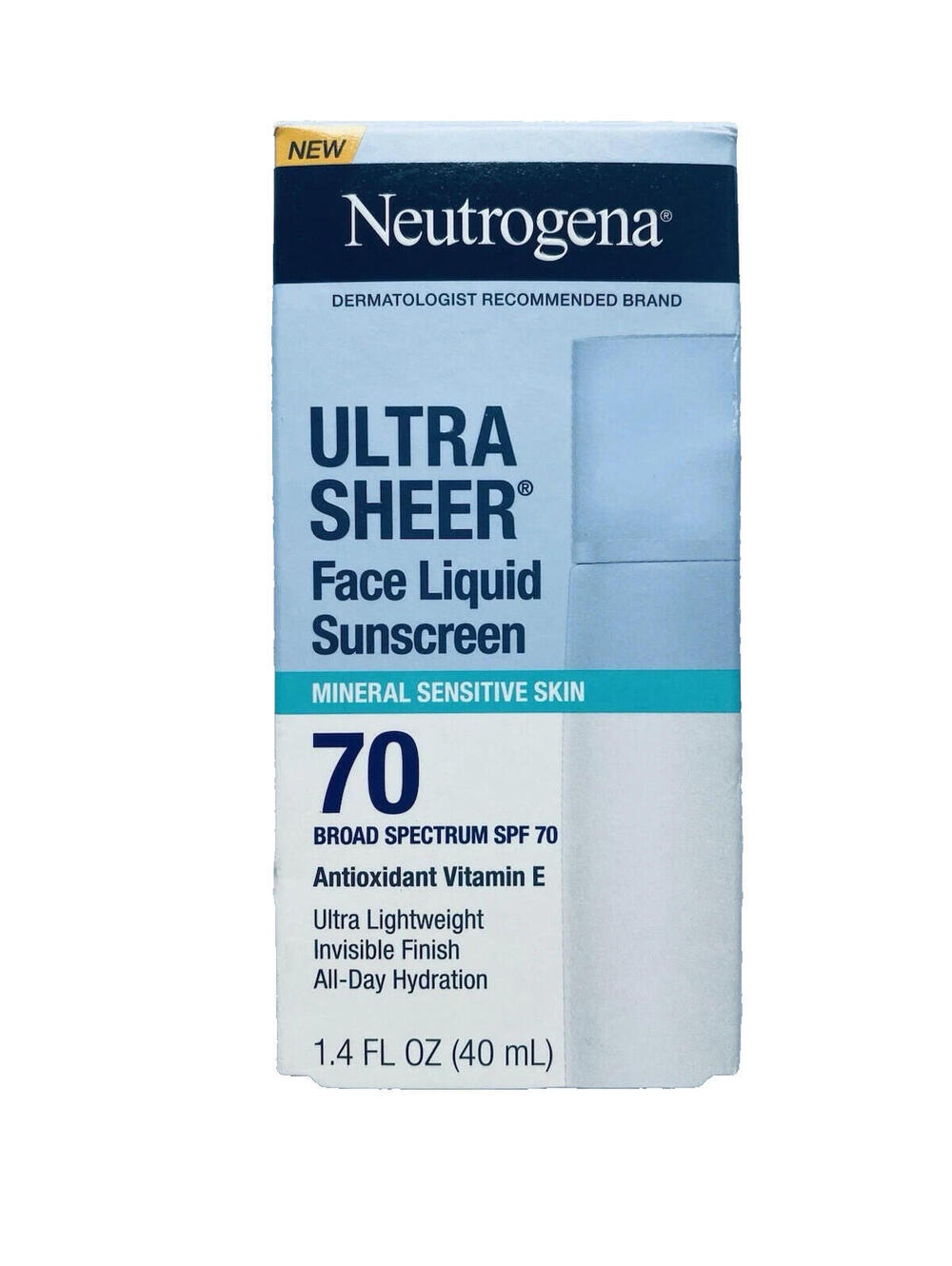 Neutrogena Ultra Sheer Face Liquid Sunscreen Lotion Sensitive Skin SPF70 Exp9/26